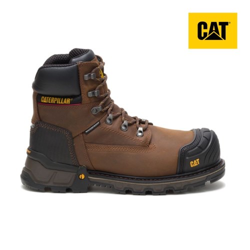 Pánské Pracovní Boty Caterpillar Excavator XL 6" Waterproof Composite Toe Tmavě Hnědé (CZ-9YUJ)